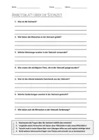 Vorschau - Arbeitsblätter - AB mit Fragen zum Thema "Steinzeit" + Lösungsblatt + Infografik - Deckblatt