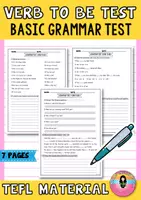 Vista previa - Hojas de trabajo - Verb To Be Exam Grammar Activity - Portada