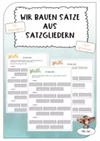 Vorschau - Stundenentwürfe - Übungen: Wir bauen Sätze (Einstieg Satzglieder, 3-fach differenziert) - Deckblatt