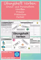 Vorschau - Arbeitsblätter - Übungsheft Verben: Grund-/Personalform, Vorsilben, Präteritum, Perfekt - Deckblatt