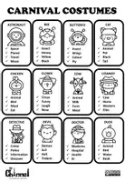 Vista previa - Juegos / Gamificación - CARNIVAL COSTUMES - 36words - B&W Taboo - página 1