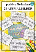 Vorschau - Mal- und Bastelvorlagen - 28 Ausmalbilder mit positiven Affirmationen - Deckblatt