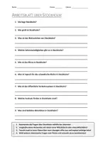 Vorschau - Arbeitsblätter - AB mit Fragen zum Thema "Stockholm" + Lösungsblatt - Deckblatt