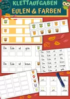 Vorschau - Arbeitsblätter - Klettaufgaben: Eulen und Farben - Deckblatt