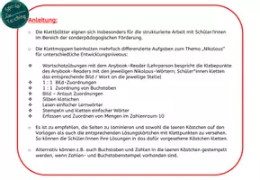 Vorschau - Arbeitsblätter - Klettaufgaben- und Arbeitsblätter: Nikolo - Seite 1