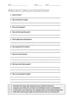 Vorschau - Arbeitsblätter - Lernposter + AB mit Fragen zum Thema "elektrischer Strom" + Lösungsblatt + Mindmap + Infografik - Seite 1