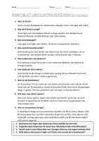 Vorschau - Arbeitsblätter - AB mit Fragen zum Thema "elektrischer Strom" + Lösungsblatt + Mindmap + Infografik - Seite 3