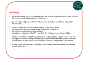 Vorschau - Arbeitsblätter - Differenzierte Klettaufgaben: Was ist im Nikolosack? - Seite 1