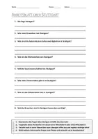 Vorschau - Arbeitsblätter - Lernposter + AB mit Fragen zum Thema "Stuttgart" + Lösungsblatt + Mindmap + Infografik - Seite 1
