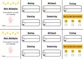 Vorschau - Anderer Materialtyp - Meldeplan für SchülerInnen - Deckblatt