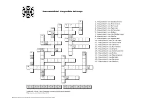 Vorschau - Quiz - Kreuzworträtsel: Hauptstädte Europas (mit Lösung) - Deckblatt