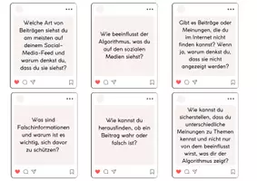 Vorschau - Aufgabenkarten - Reflexionsfragen Algorithmus in den sozialen Medien - Seite 2