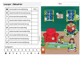 Vorschau - Arbeitsblätter - Lesespur "Zahlwörter" (ZR 1000) - Seite 1