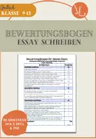 Vorschau - Arbeitsblätter - Bewertungsbogen für Kommentare und Essays ab Klasse 10 - Deckblatt