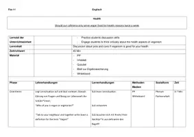 Vorschau - Arbeitsblätter - Health/ Veganism FOS/ BOS Englischunterricht - Seite 1