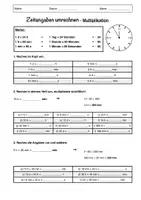 Vorschau - Arbeitsblätter - Mathe - Zeiteinheiten umrechnen (3 ABs) - Deckblatt