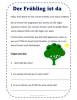 Vorschau - Arbeitsblätter - Materialpaket - 4 Jahreszeiten - Kurzgeschichten - Leseverständnis - Seite 1