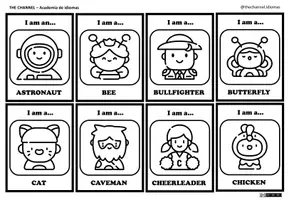 Vista previa - Juegos / Gamificación - CARNIVAL COSTUMES - Who am I? Matching Game - B&W - página 1