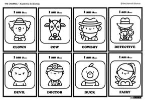 Vista previa - Juegos / Gamificación - CARNIVAL COSTUMES - Who am I? Matching Game - B&W - página 2