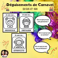Vista previa - Juegos / Gamificación - DÉGUISEMENTS DE CARNAVAL - Qui suis-je? -40 Images B et N - Portada