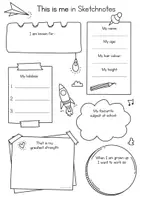Vorschau - Arbeitsblätter - This is me Sketchnotes in Englisch - Profile / Steckbrief 🗣️✍️ - Seite 1