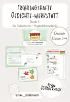 Vorschau - Arbeitsblätter - Frühlingshafte Gedichte-Werkstatt: Stunde 3 "Der Erdbeerkuchen" - Deckblatt