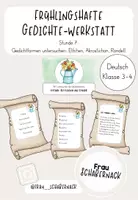 Vorschau - Arbeitsblätter - Frühlingshafte Gedichte-Werkstatt: Stunde 7 "Elfchen, Akrostichon, Rondell" - Deckblatt
