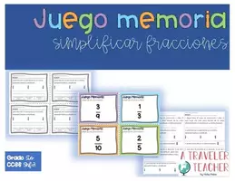 Vista previa - Juegos / Gamificación - Simplificar Fracciones Juego Memoria - Portada