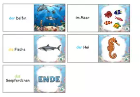 Vorschau - Spiele - Domino plus Arbeitsblatt "Tiere im Meer" DaZ / DaF / Deutsch - Seite 2