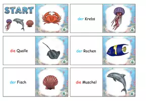 Vista previa - Juegos / Gamificación - Domino "Tiere im Meer" Alemán - página 1