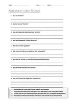 Vorschau - Arbeitsblätter - AB mit Fragen zum Thema "Techno" + Lösungsblatt + Mindmap + Infografik - Deckblatt