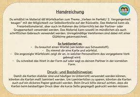 Vorschau - Stationenlernen - Verben im Perfekt: Lesespiel und Würfelkartei - Sparpaket (Klasse 3-4) - Seite 3