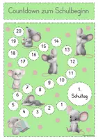Vorschau - Lehrpläne/Lehrermaterial - Countdown Mäuse zum Schulbeginn mit Anleitungsbrief - Deckblatt