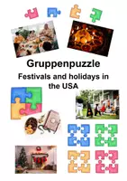 Vorschau - Stundenentwürfe - Festivals and holidays in the USA - ein Gruppenpuzzle - Deckblatt