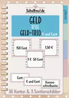 Vorschau - Bildkarten - Geld Größen: Geld Spiel Geld-Trio: Euro und Cent - Deckblatt