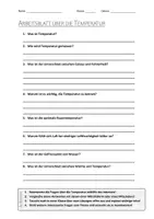 Vorschau - Arbeitsblätter - Lernposter + AB mit Fragen zum Thema "Temperatur" + Lösungsblatt + Mindmap + Infografik - Seite 1
