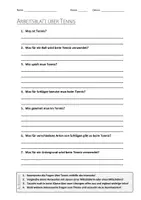 Vorschau - Arbeitsblätter - AB mit Fragen zum Thema "Tennis" + Lösungsblatt + Infografik - Deckblatt