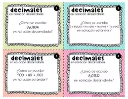Vista previa - Juegos / Gamificación - Decimales en notación desarrollada tarjetas problemas - página 1