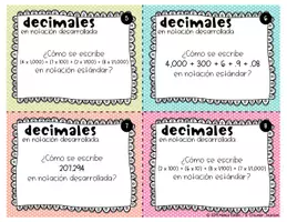 Vista previa - Juegos / Gamificación - Decimales en notación desarrollada tarjetas problemas - página 2