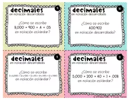Vista previa - Juegos / Gamificación - Decimales en notación desarrollada tarjetas problemas - página 3