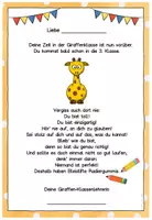 Vorschau - Anderer Materialtyp - Abschiedsgruß Ende Klasse 2 - Giraffenklasse - Seite 1