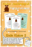 Vorschau - Anderer Materialtyp - Abschiedsgruß Ende Klasse 2 - Känguruklasse - Deckblatt
