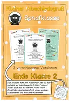 Vorschau - Anderer Materialtyp - Abschiedsgruß Ende Klasse 2 - Schafklasse - Deckblatt