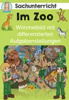 Vorschau - Fördermaterial/Inklusion - Im Zoo | Wimmelbild - Deckblatt