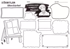 Vorschau - Arbeitsblätter - Beeindruckende Persönlichkeiten - Künstler Steckbrief - Friedensreich Hundertwasser - Moderne Kunst - abstrakter Expressionismus - Seite 1