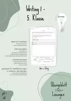 Vorschau - Arbeitsblätter - Writing 1 - Brieffreund (5. Klasse) - Deckblatt