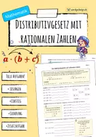 Vorschau - Arbeitsblätter - Distributivgesetz mit RATIONALEN ZAHLEN - Deckblatt