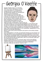 Vorschau - Arbeitsblätter - Georgia O’ Keeffe - Steckbrief & Weitermalbilder für den Kunstunterricht - Seite 1
