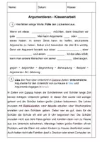 Vorschau - Klassenarbeiten - Klassenarbeit Argumentieren / Argumentation 7.Klasse Deutsch - Seite 2