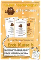 Vorschau - Anderer Materialtyp - Abschiedsgruß Ende Klasse 4 - Affenklasse - Deckblatt